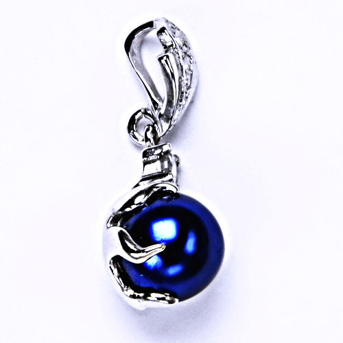 stříbrný přívěšek ,perla umělá tmavě modrá-P 1190/1 poslední kusy
