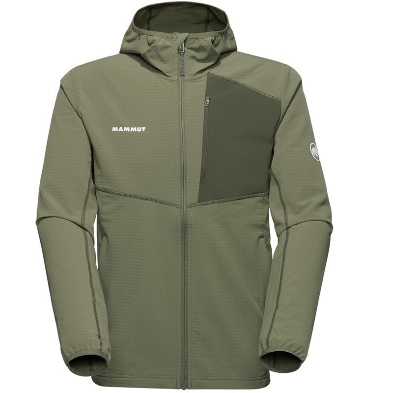 Mammut Lehká pánská bunda Mammut Madris ML s kapucí Marsh