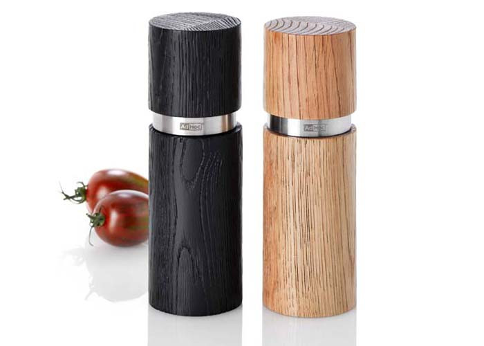 AdHoc - Set mlýnků Textura, černý a natural 15 cm