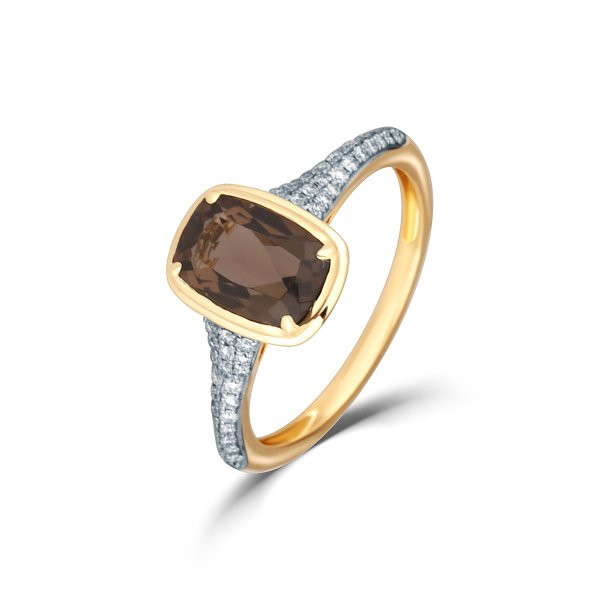 Prsten s kouřovým topazem 224-957-SQ57 58-2.30g