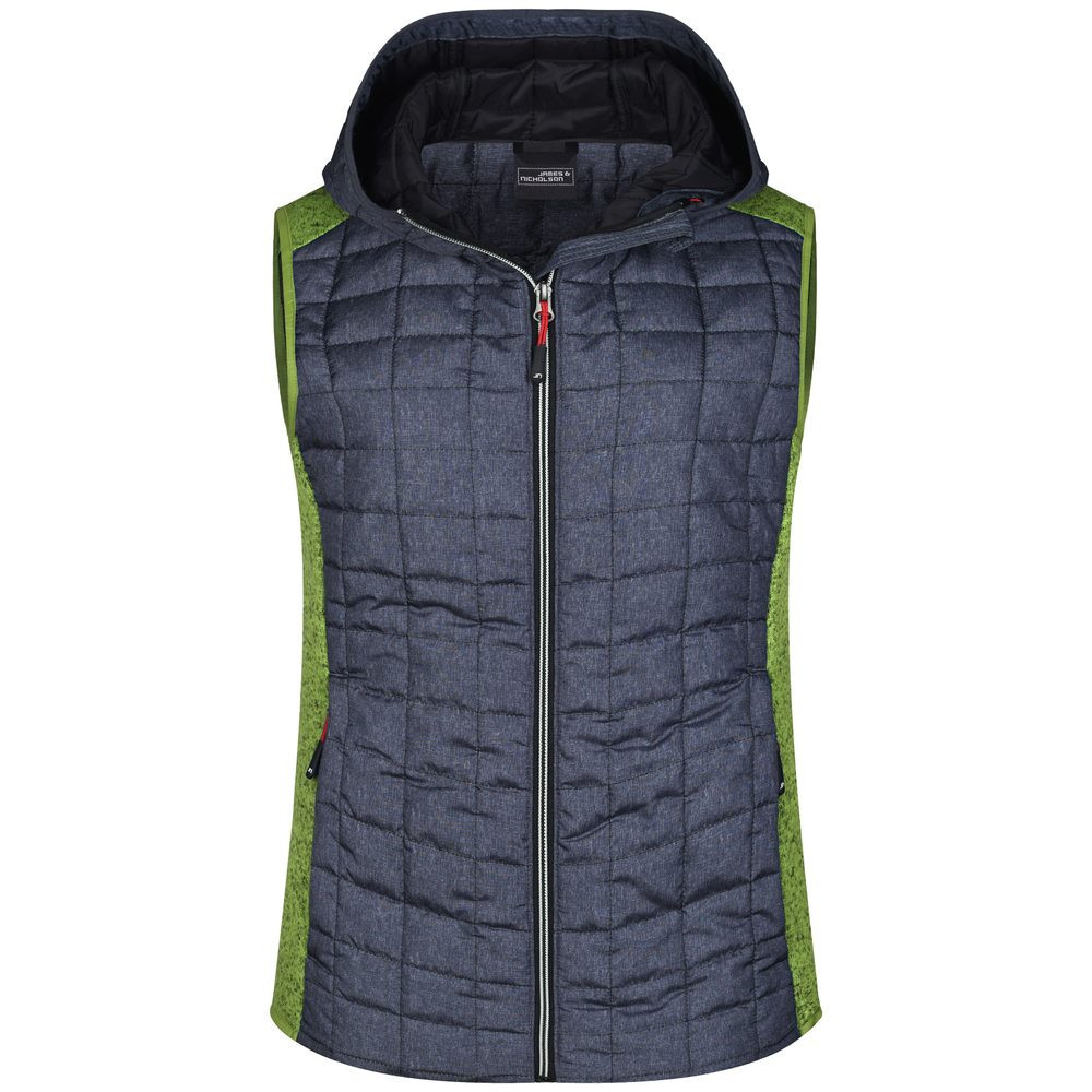 James & Nicholson (Daiber) Dámská prošívaná vesta JN767 - Kiwi melír / antracitový melír | L