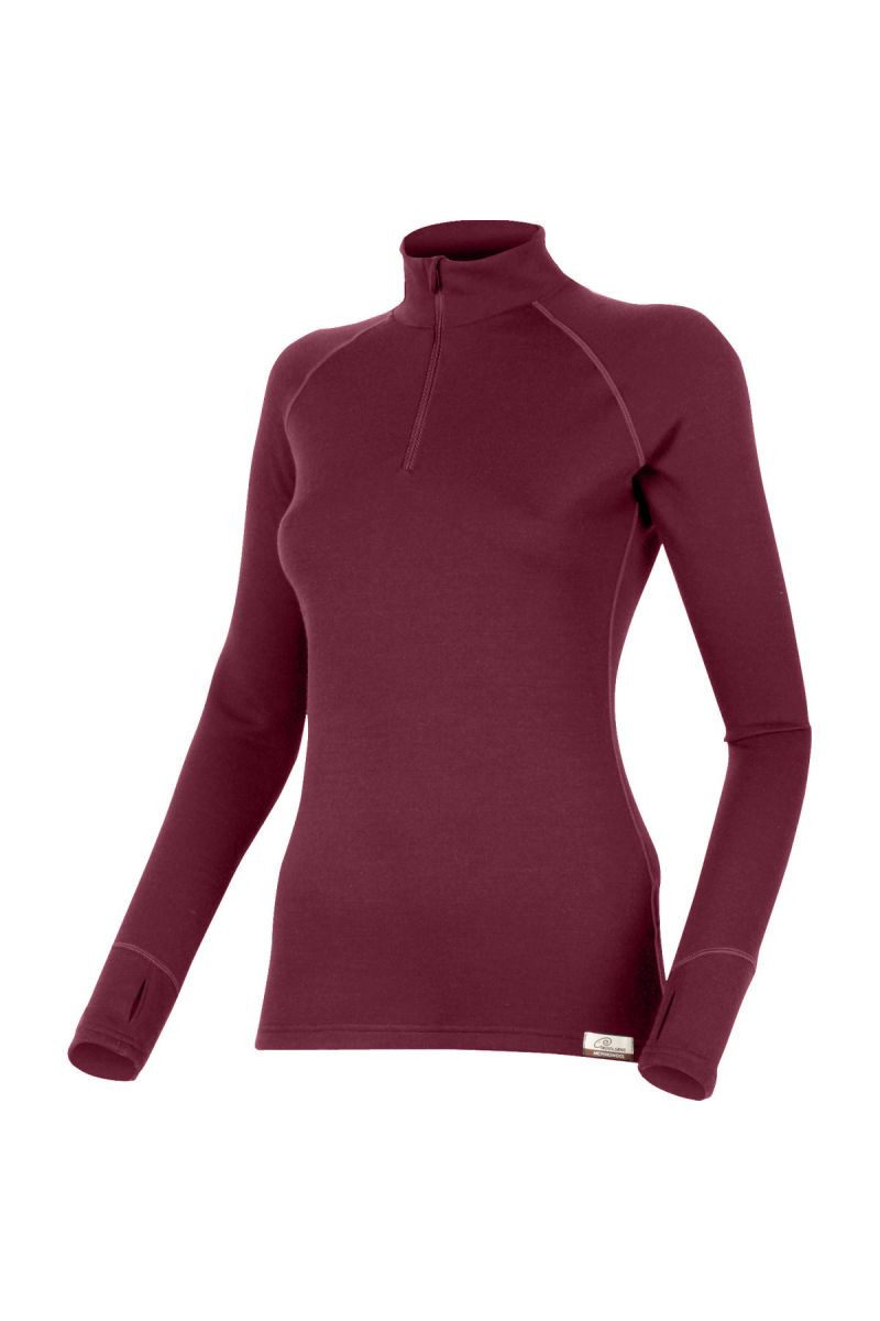 Lasting dámská merino mikina LAURA 3838 vínová Velikost: L 8596445049886