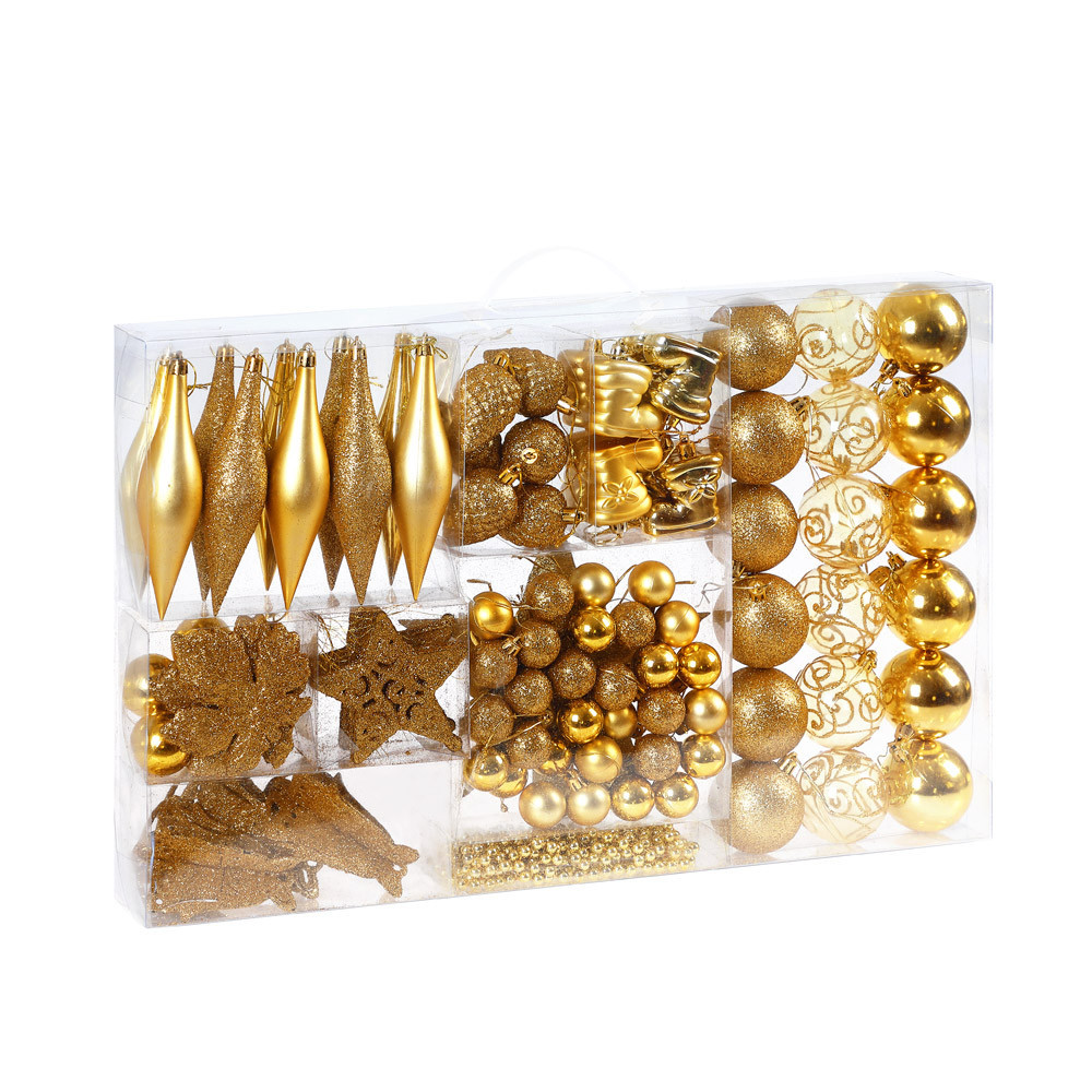 Goleto Vánoční ozdoby sada 102 kusů | zlaté