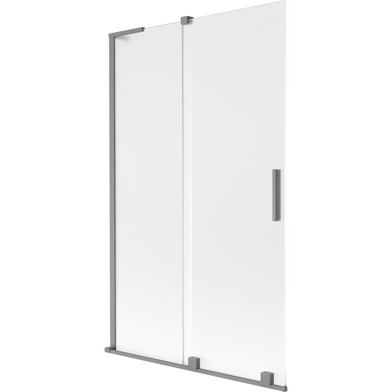 MEXEN/S Velar L dvoukřídlá posuvná vanová zástěna 110 x 150 cm, dekor, grafit metal 896-110-003-31-95