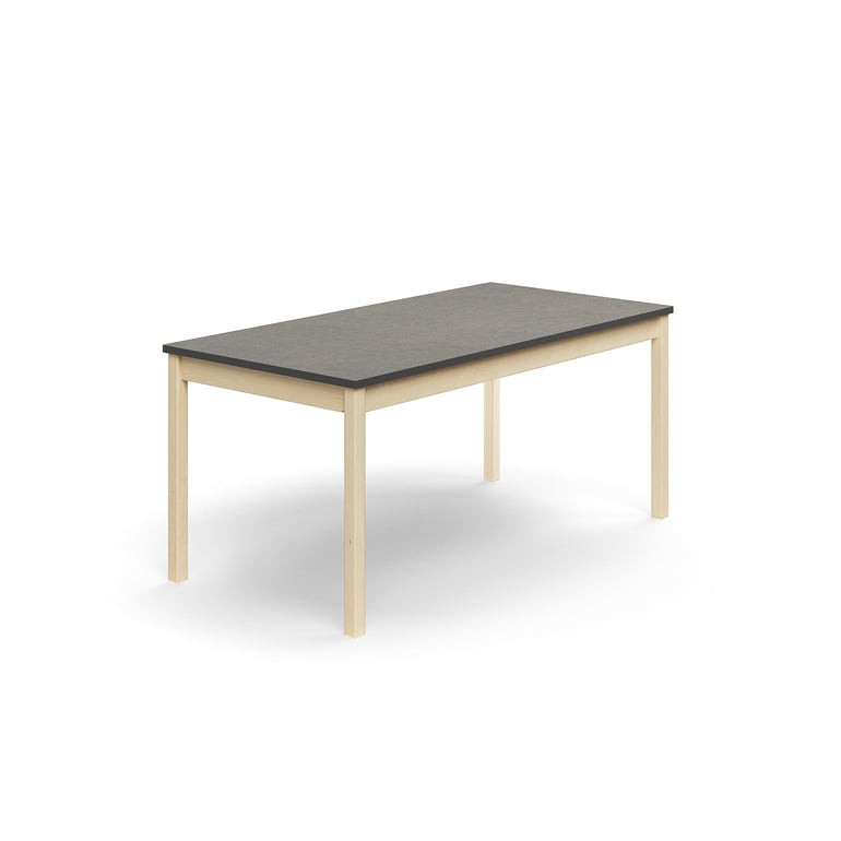 Stůl DECIBEL, 1600x800x720 mm, akustické linoleum, bříza/tmavě šedá