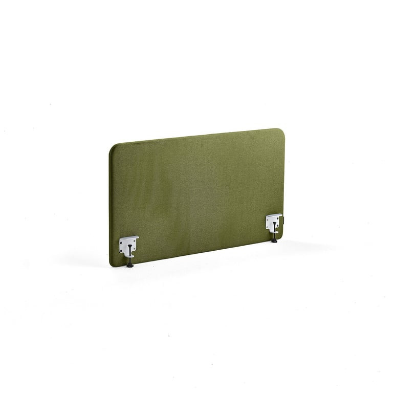 Stolový paraván ZONE, bílé svorky, 1200X650x36 mm, potah Hush, lesní zelená