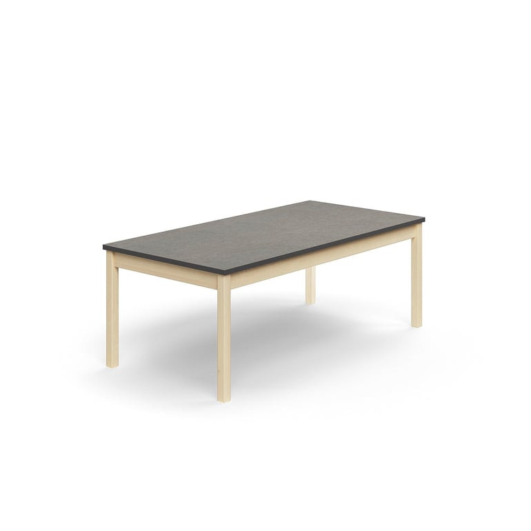 Stůl DECIBEL, 1600x800x590 mm, akustické linoleum, bříza/tmavě šedá