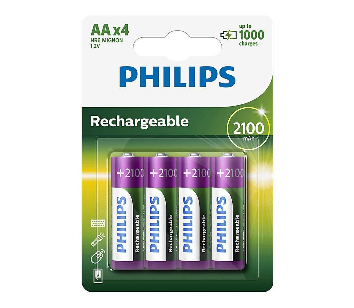 Philips Philips R6B4A210/10 - 4 ks Nabíjecí baterie AA MULTILIFE NiMH/1,2V/2100 mAh