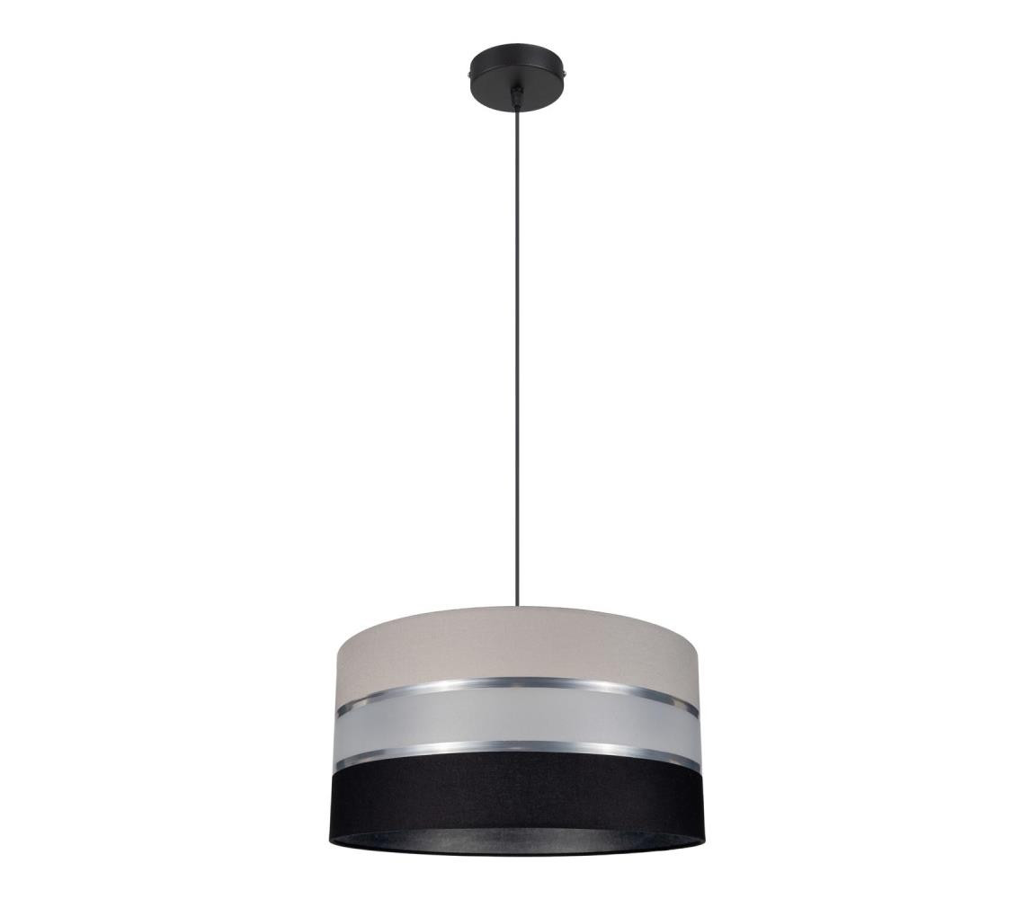 Lustr na lanku CORAL 1xE27/60W/230V černošedá