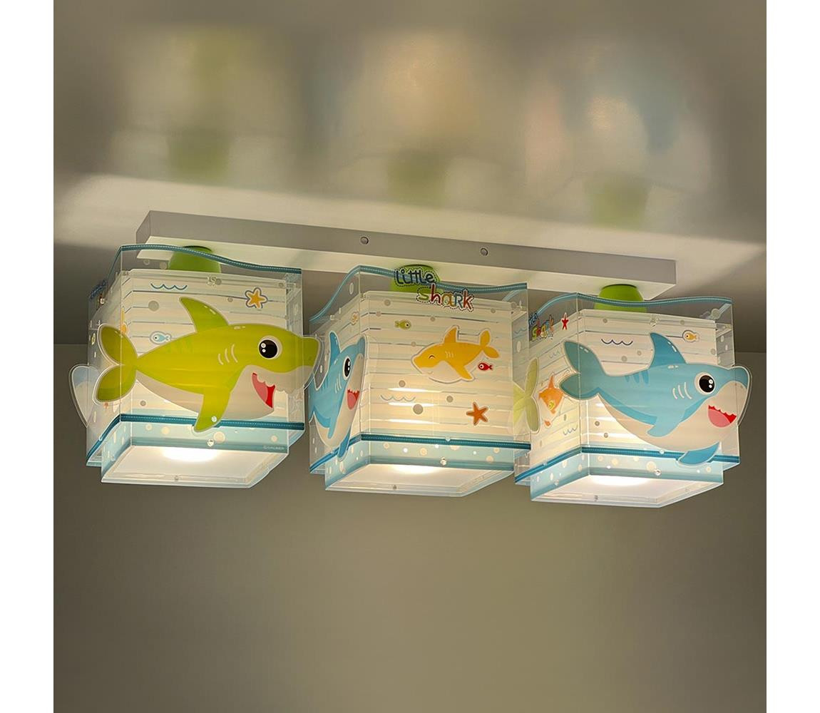 Dalber Dalber 63473 - Dětské stropní svítidlo BABY SHARK 3xE27/60W/230V