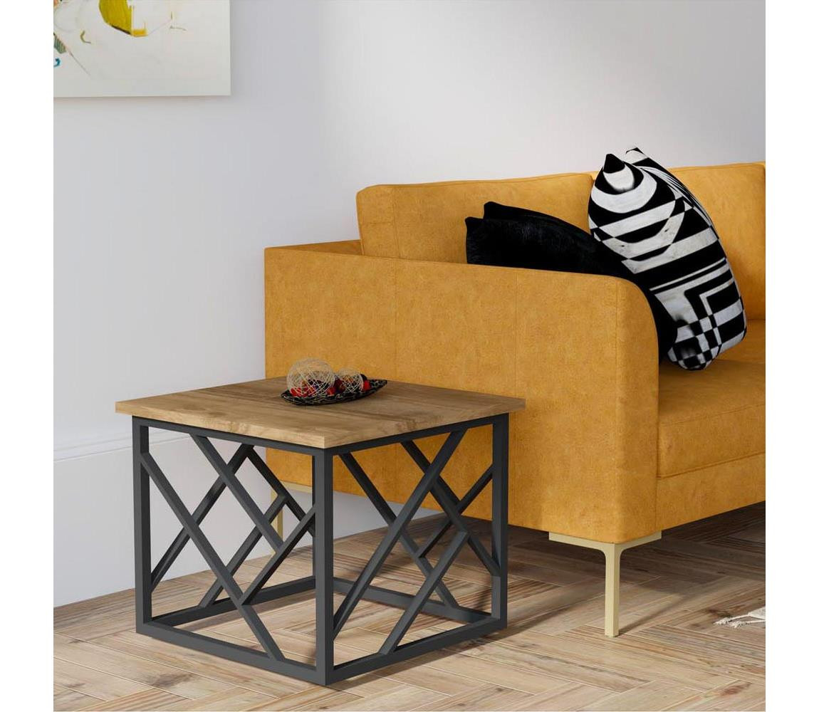 Konferenční stolek WODA 42x53 cm hnědá/černá