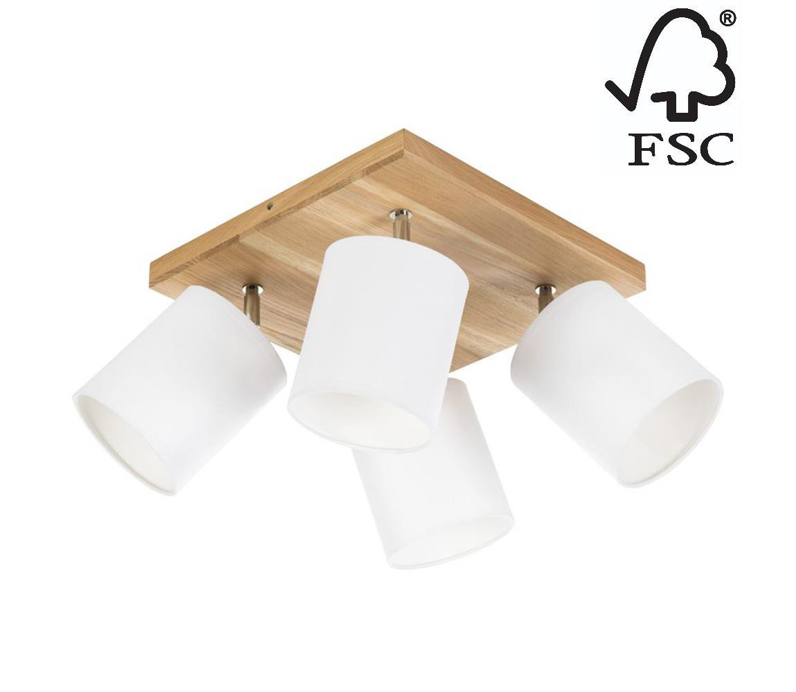 DO56844474 - Stropní bodové svítidlo APRILLIA 4xE27/25W/230V dub/bílá