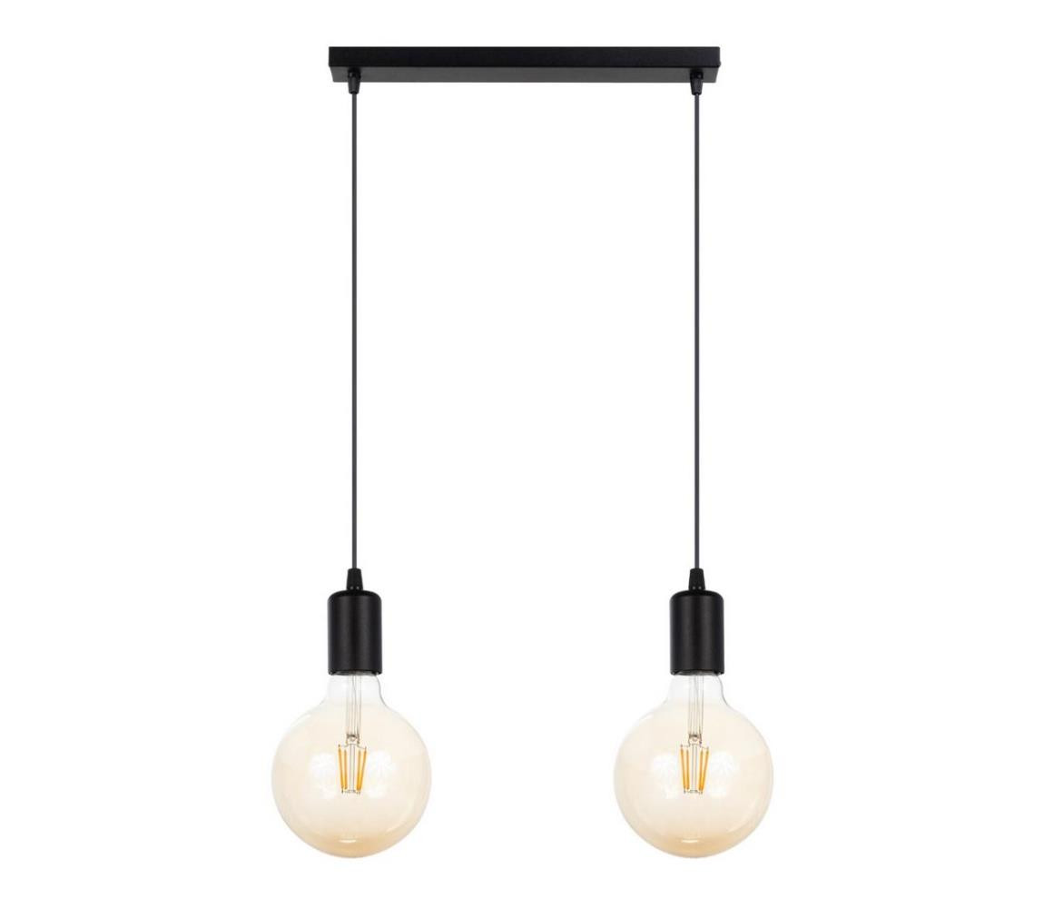 Lustr na lanku MIROS 2xE27/60W/230V černá