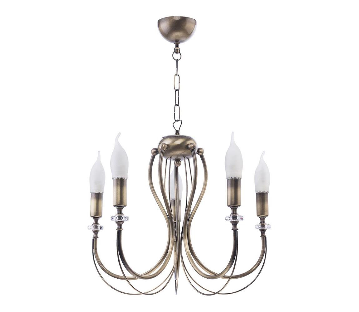 Jupiter Jupiter 1634 - Lustr na řetězu MELANI 5xE14/40W/230V mosaz patina