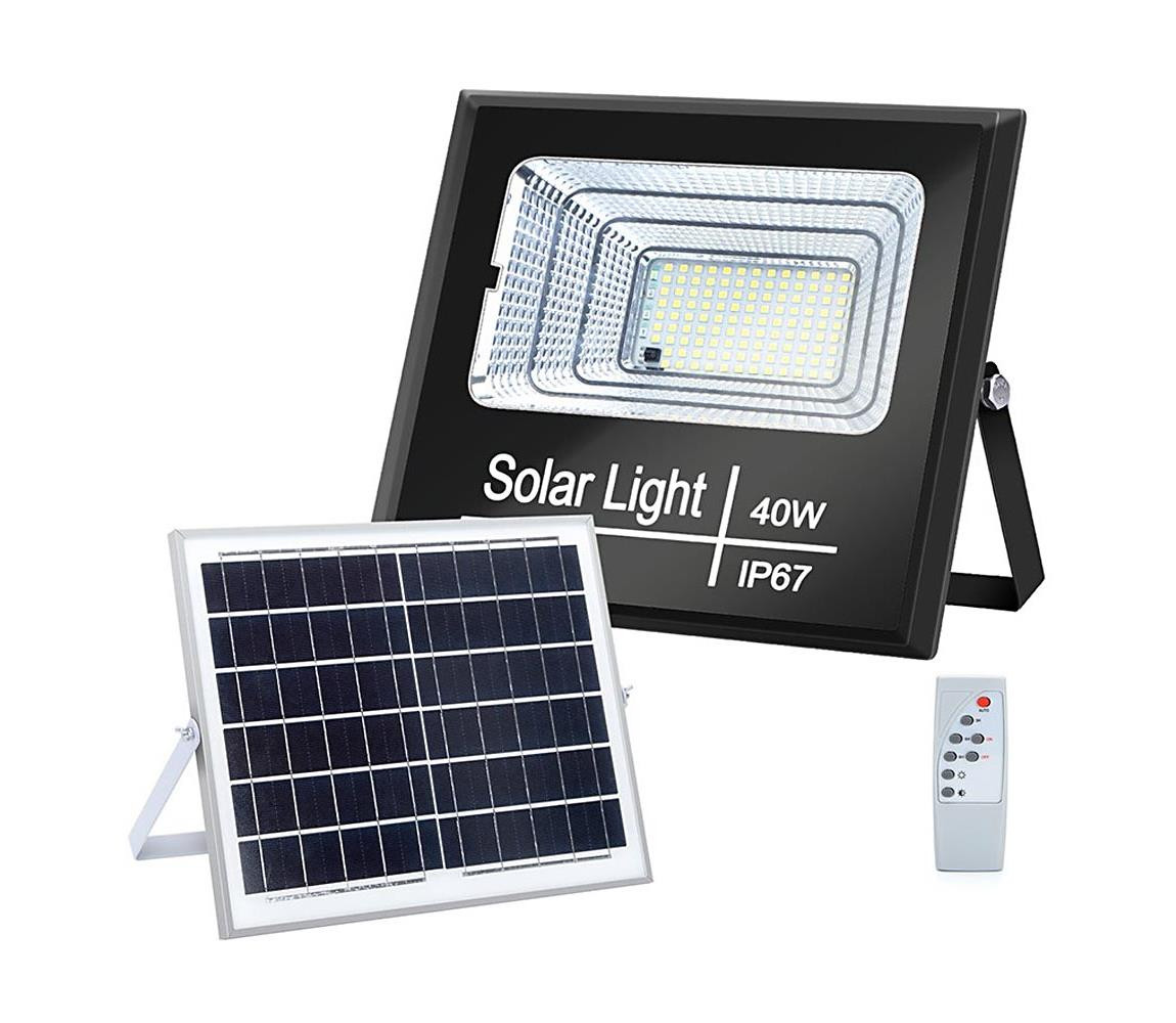 B.V.  - LED Stmívatelný solární reflektor LED/40W/3,2V IP67 + DO