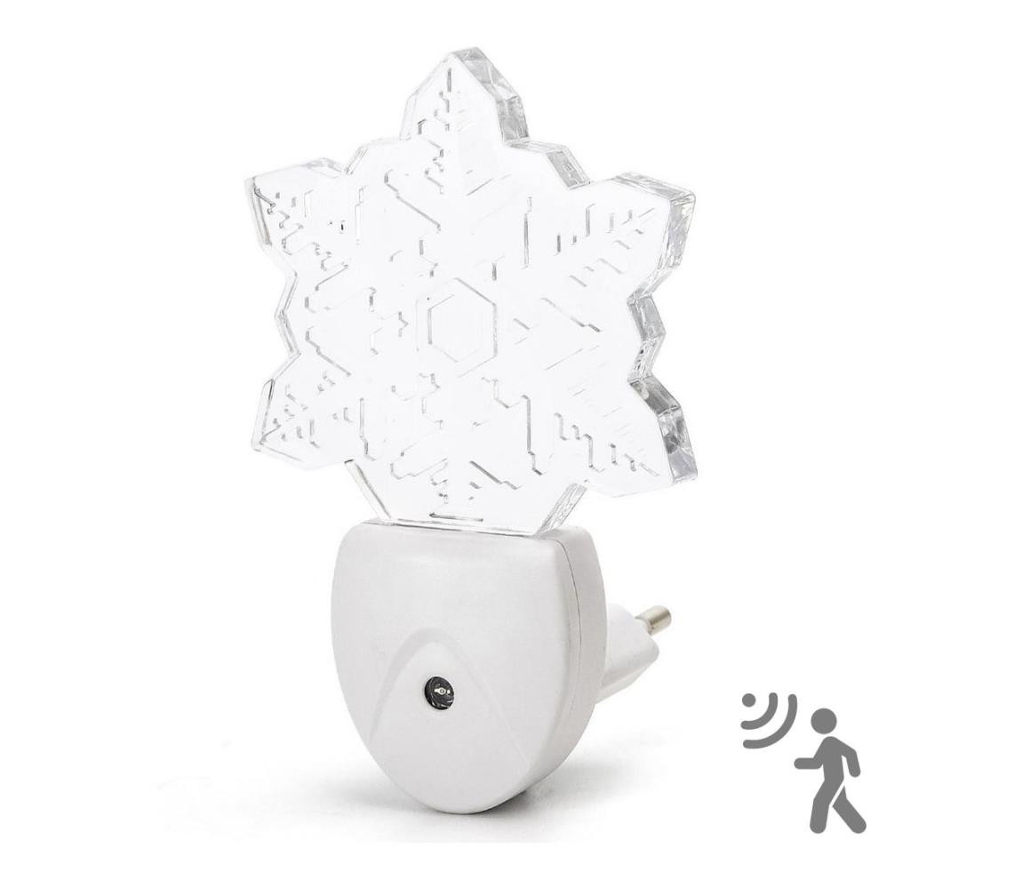 B.V.  - LED RGB Noční světlo se senzorem LED/0,5W/230V vločka