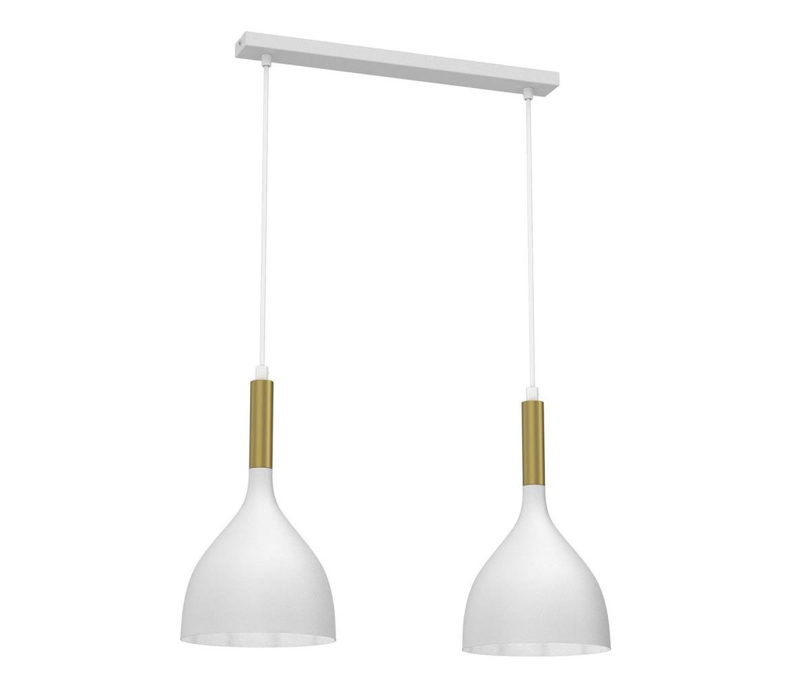 Lustr na lanku NOAK 2xE27/15W/230V bílá/zlatá