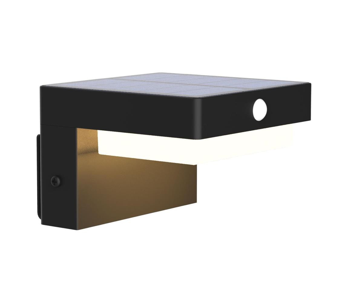 LED Solární nástěnné svítidlo se senzorem MALI LED/4,5W/3,7V 2000 mAh IP44 černá