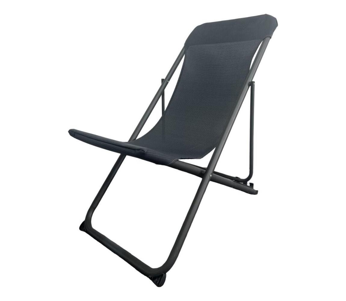 Skládací kempingové lehátko černá