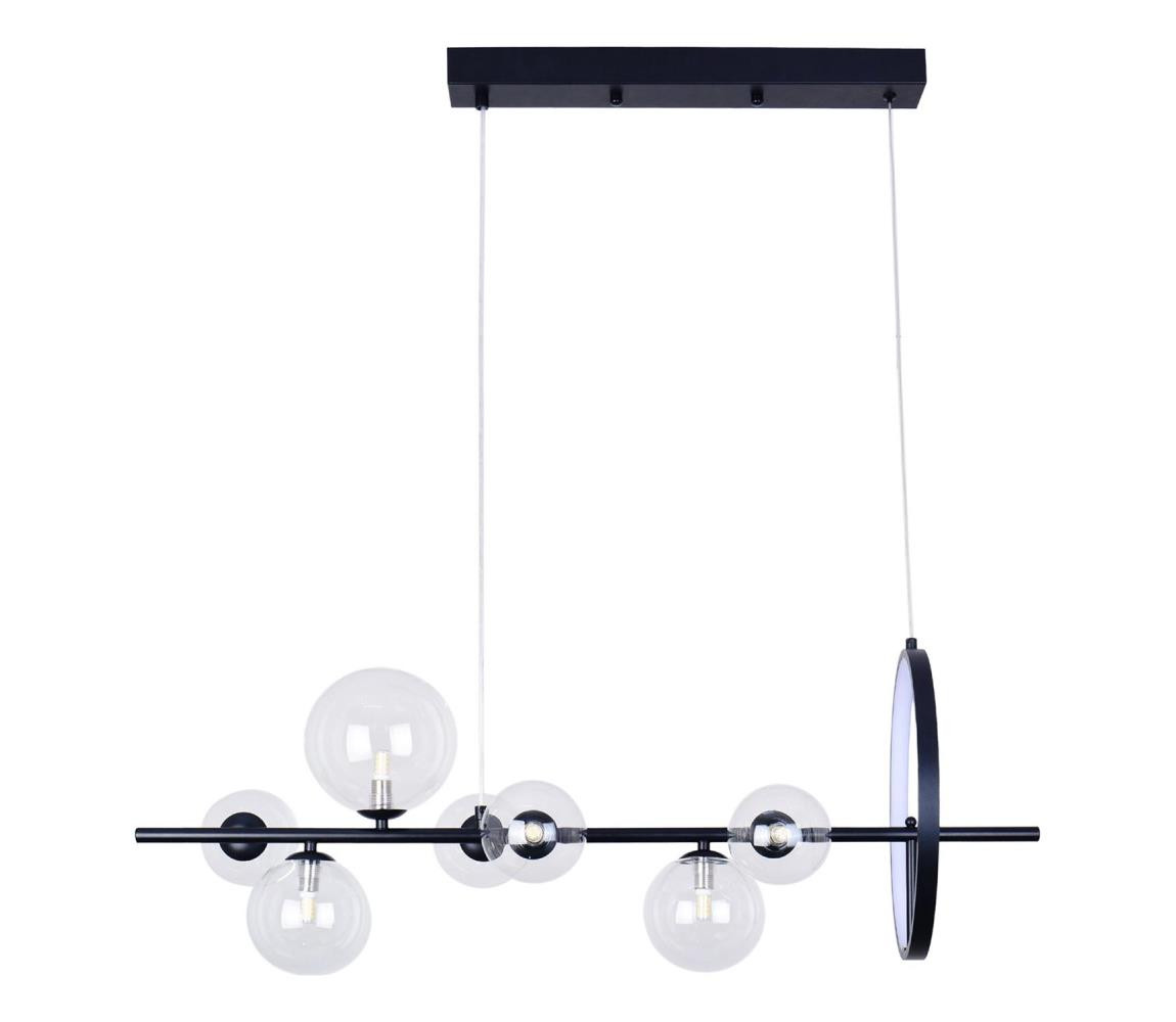 LED Lustr na lanku HYBRID LED/15W/230V + 7xG9/6W 4000K černá