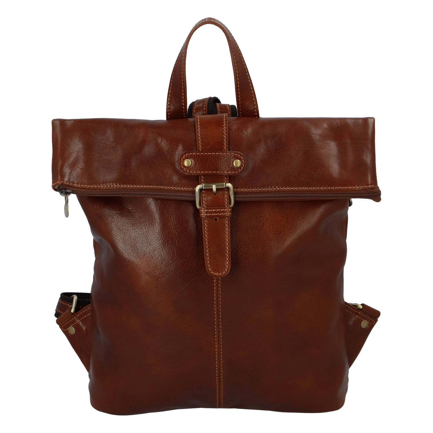 Kožený batoh hnědý - Delami Vera Pelle Cardony hnědá