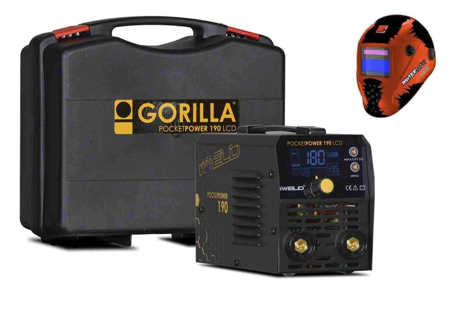 iWELD Svářecí invertor 190 LCD VRD Pocket Power pro MMA - výhodný SET Varianta: SET 1: svářečka s výbavou v popisu stroje + kukla eco 80POCPWR190/SET1