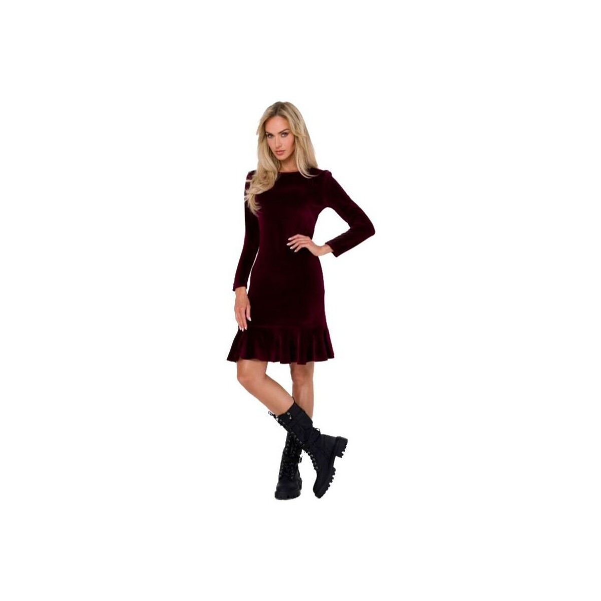 Made Of Emotion  Dámské mini šaty Kadiatou M765 bordó  Bordó