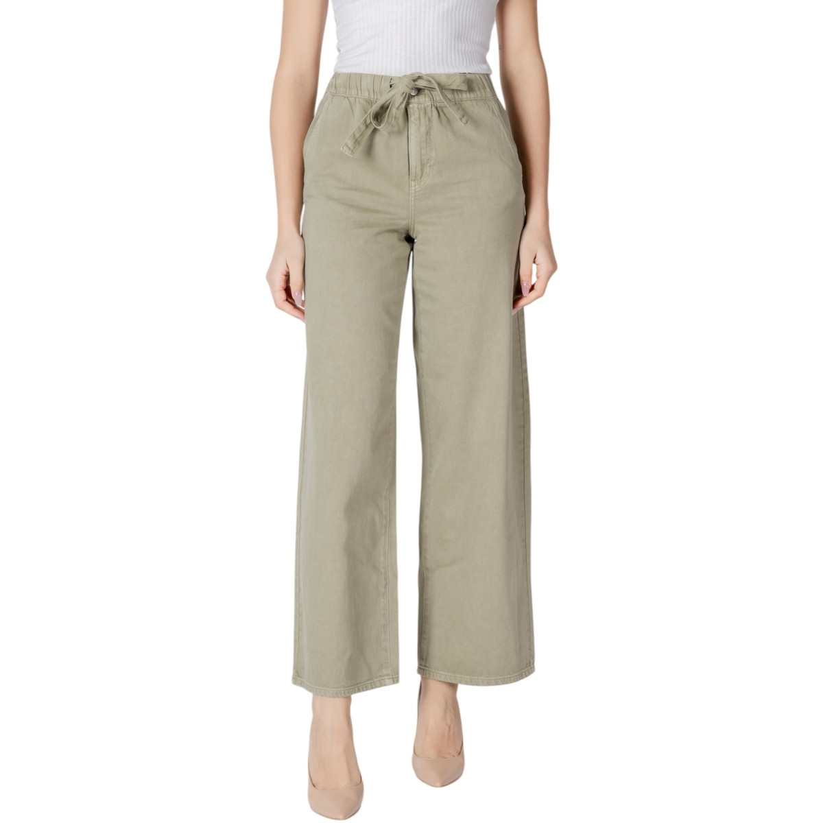 Only  Onlsilla Mw Belt Wide Pant Pnt 15340711  Zelená