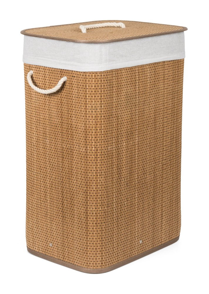 G21 Koš na prádlo G21 72 l, bambusový s bílým košem G21-63555153