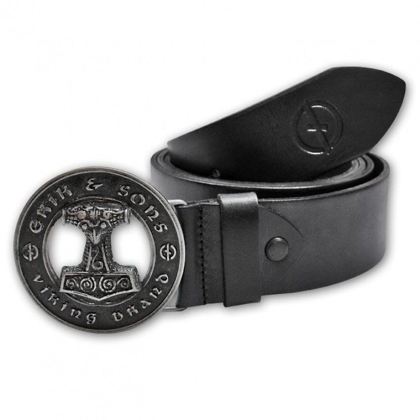 Opasek kožený Erik and Sons Hammer - černý, 85