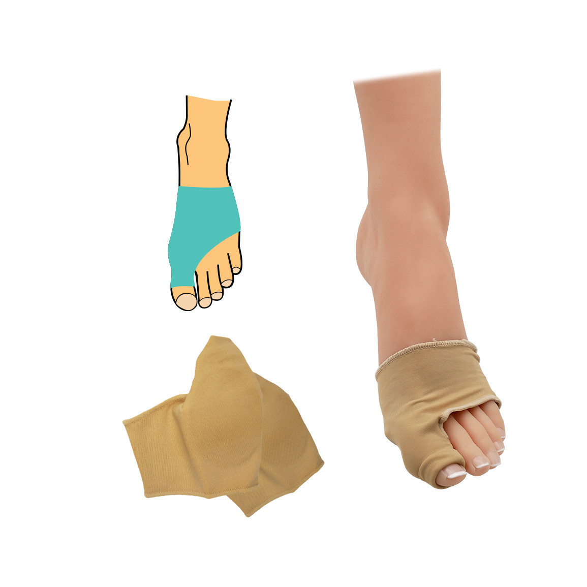 Bandáž HealMed Hallux valgus - béžová