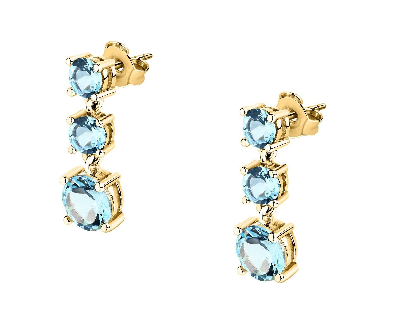 Morellato Visací pozlacené náušnice se světle modrými zirkony Tesori SAIW301