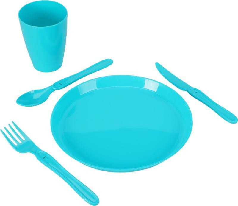 Excellent Pikniková sada nádobí v boxu 31 ks modrá