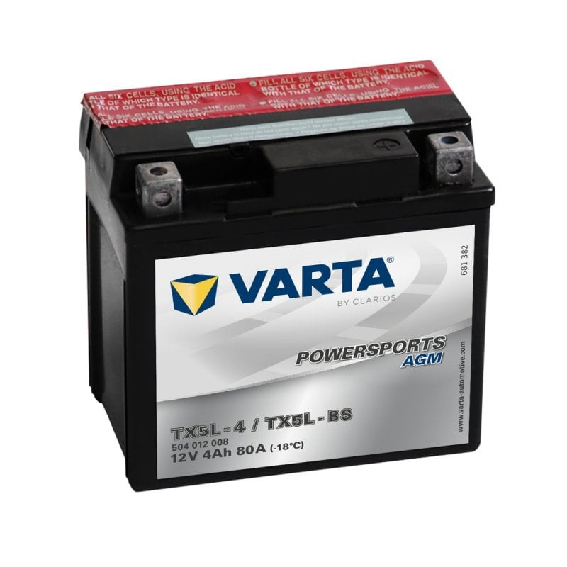 Motobaterie Varta Powersports AGM TX5L-BS 12V 4Ah