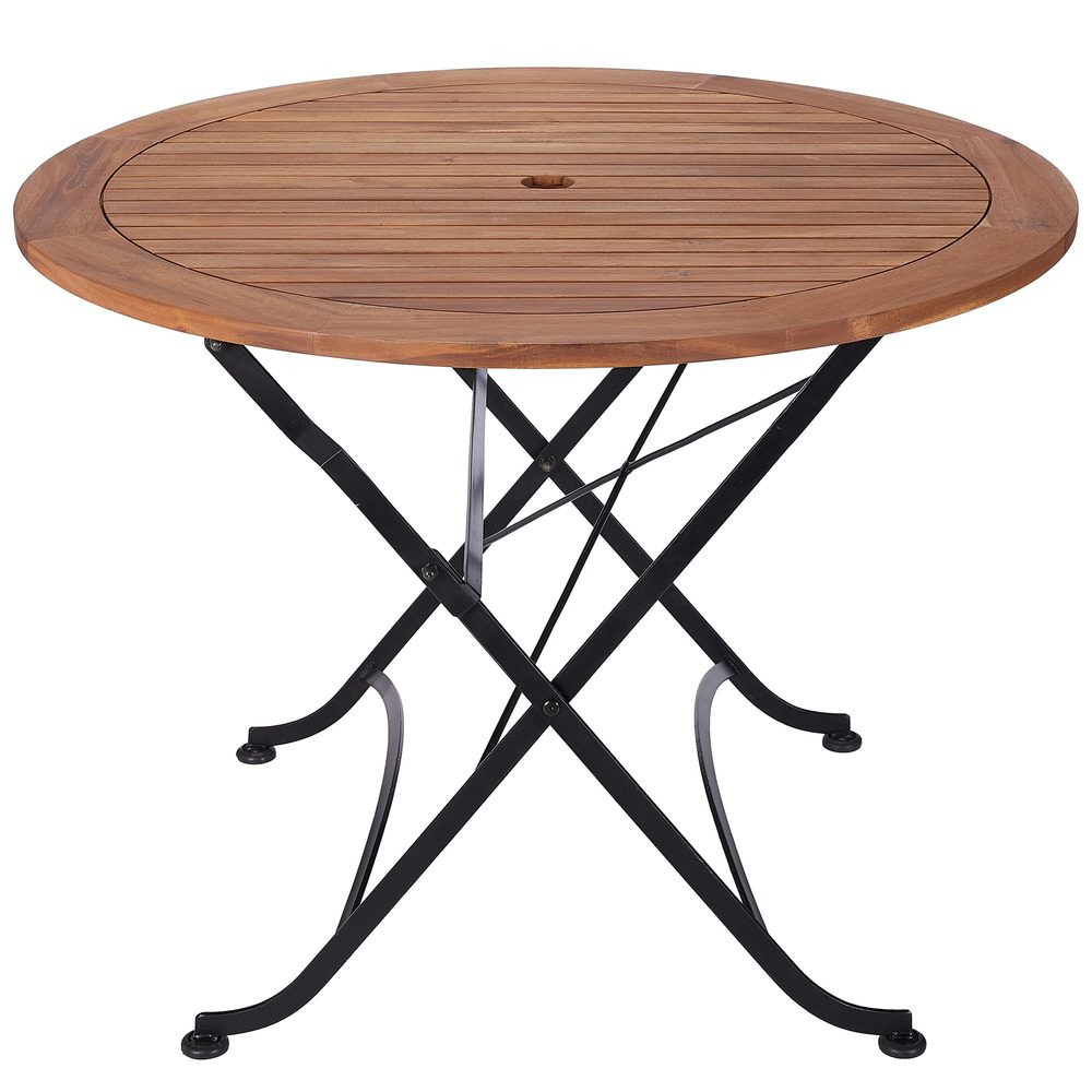 PARKLIFE Stůl kulatý 100 cm - hnědá/černá