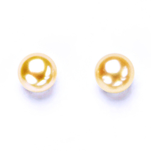 stříbrné náušnice na šroubek s přírodní perlou lososovou 7,5 mm, šperky NŠ 1183