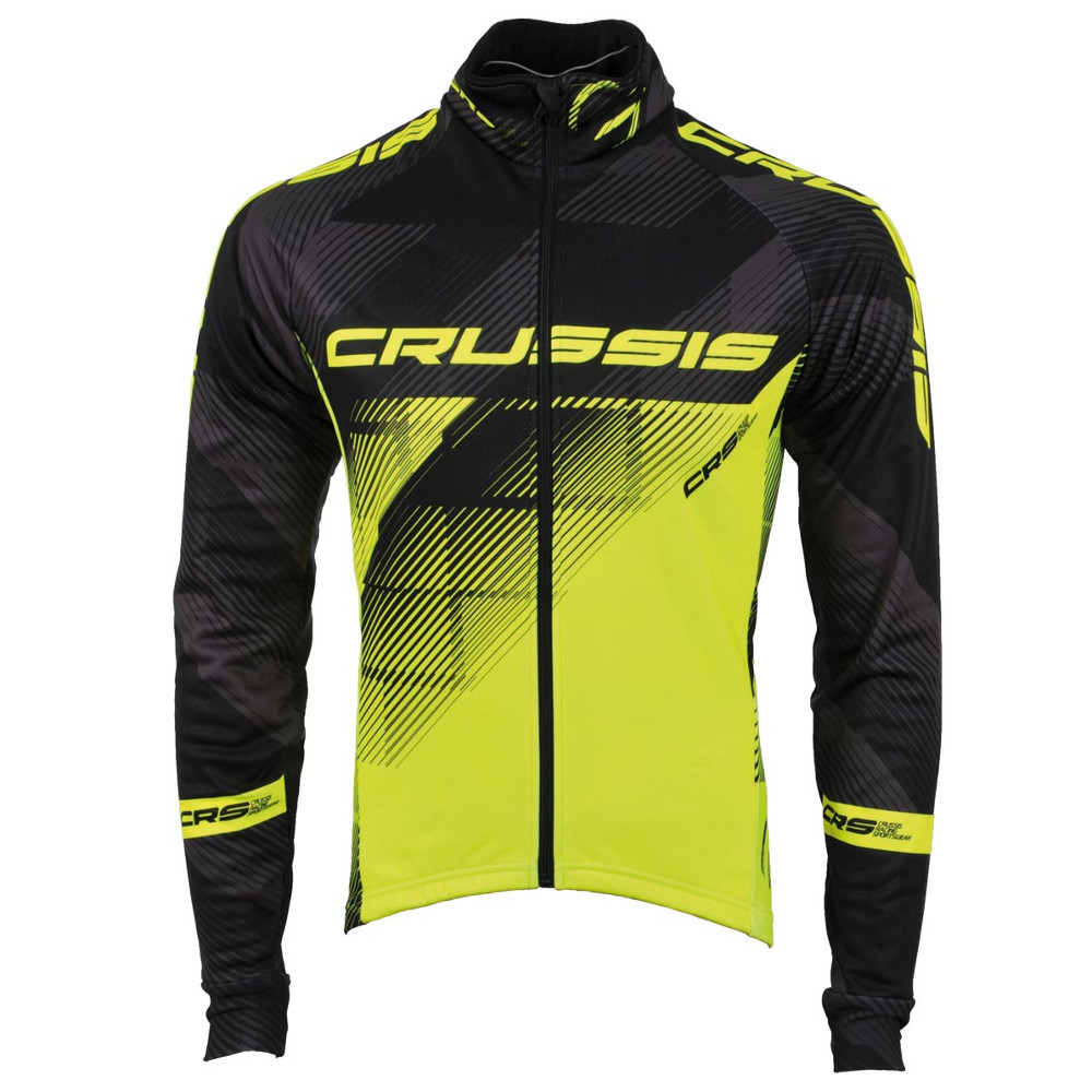 Crussis cyklistická bunda CRUSSIS černá-fluo žlutá - XS