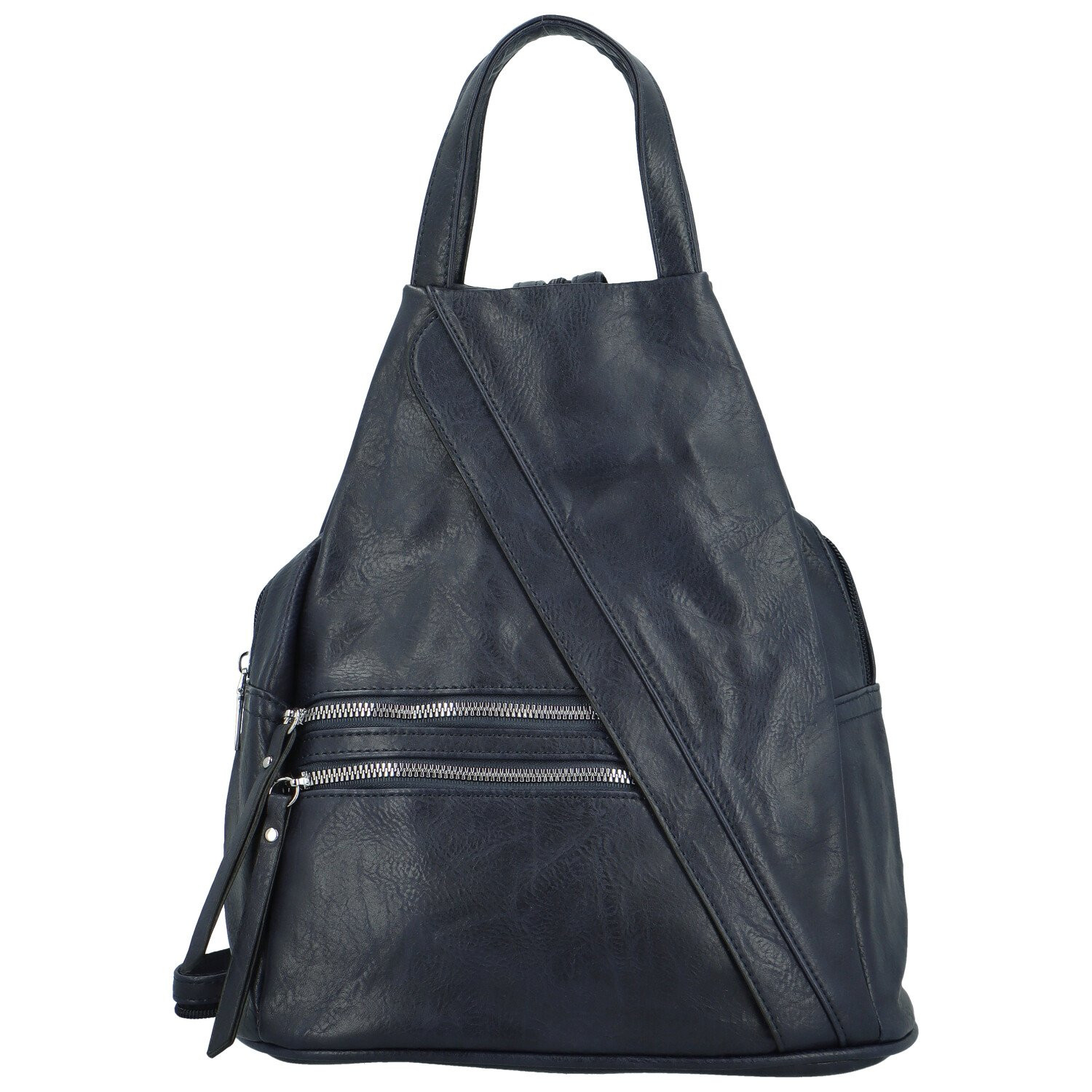 Stylový dámský koženkový batoh Louve, tmavě modrý