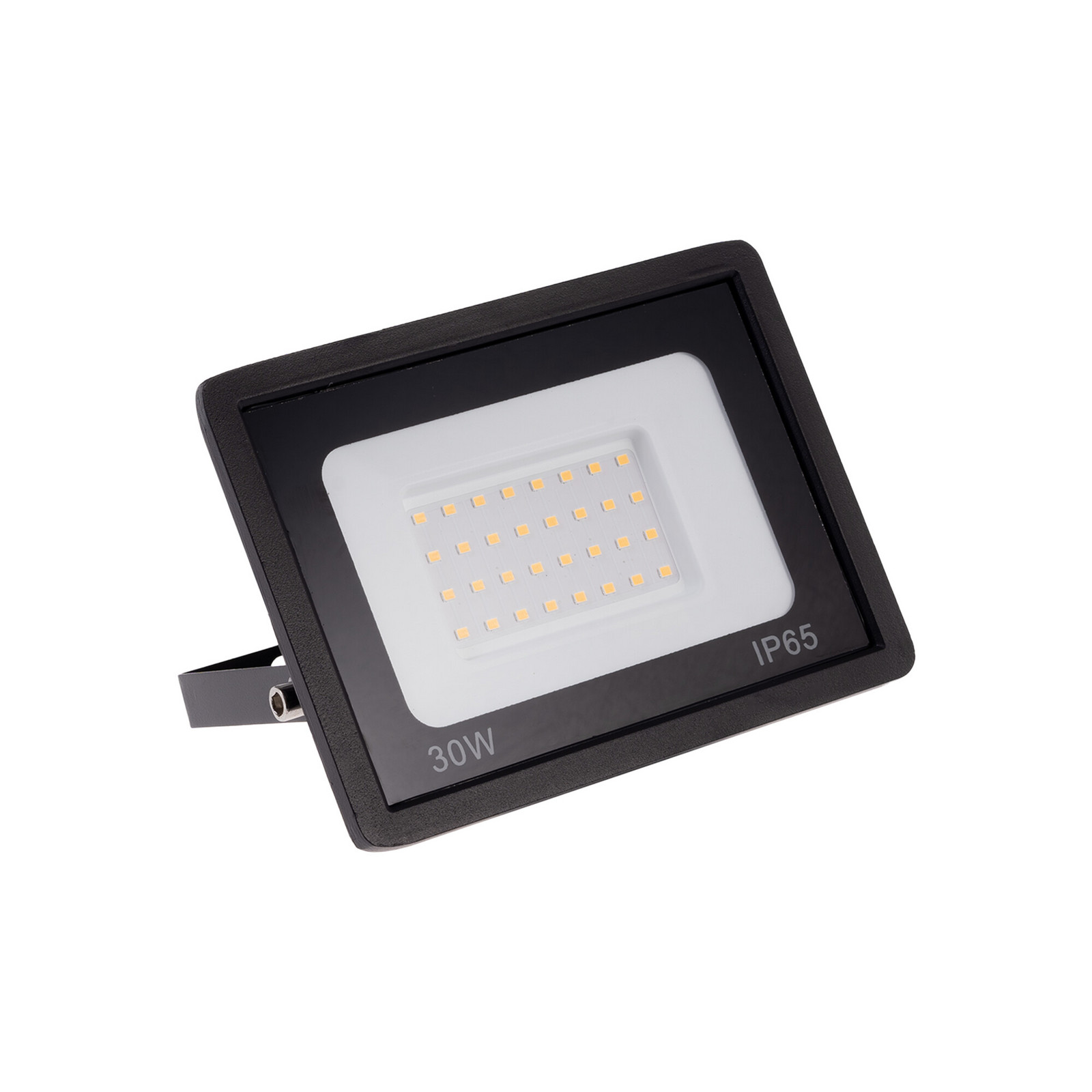 LED reflektor 30W, černá barva, IP65, 230V, voděodolný, teplá bílá