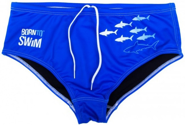 Pánské plavky BornToSwim Sharks Brief Blue XXL