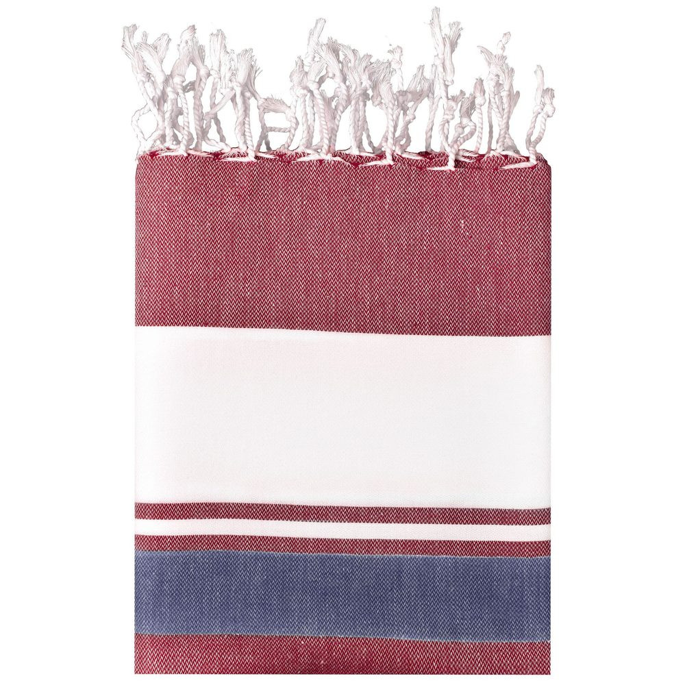 James & Nicholson (Daiber) Plážová deka JN1903 - Červená / tmavě modrá / bílá