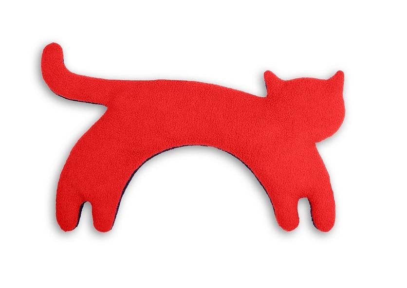 Leschi LESCHÍ Hřející polštářek kočka Minina 39x17cm červená/černá