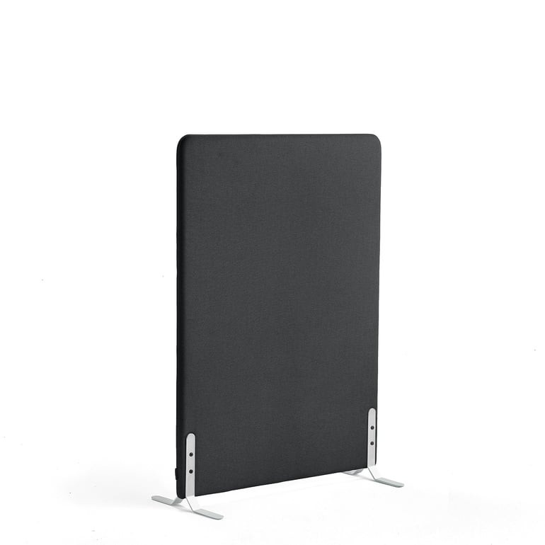 Paraván ZONE, 1360x1000x46 mm, potah Hush, bílé nohy, tmavě šedá