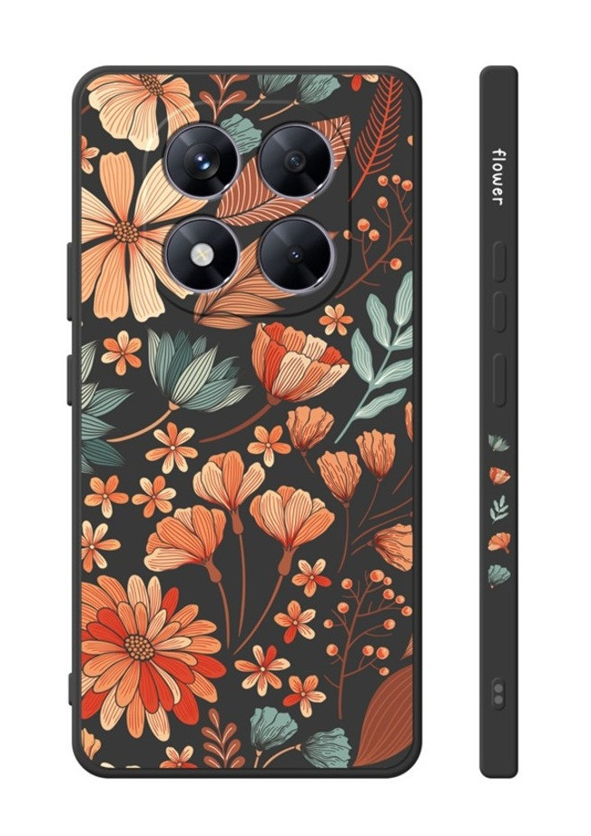 Kryt TopQ Design Xiaomi Redmi Note 14 Pro+ 5G Luční kvítí černý 136989