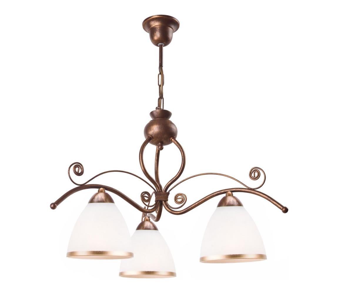 Lustr na řetězu RETRO II 3xE27/60W/230V bronz patina