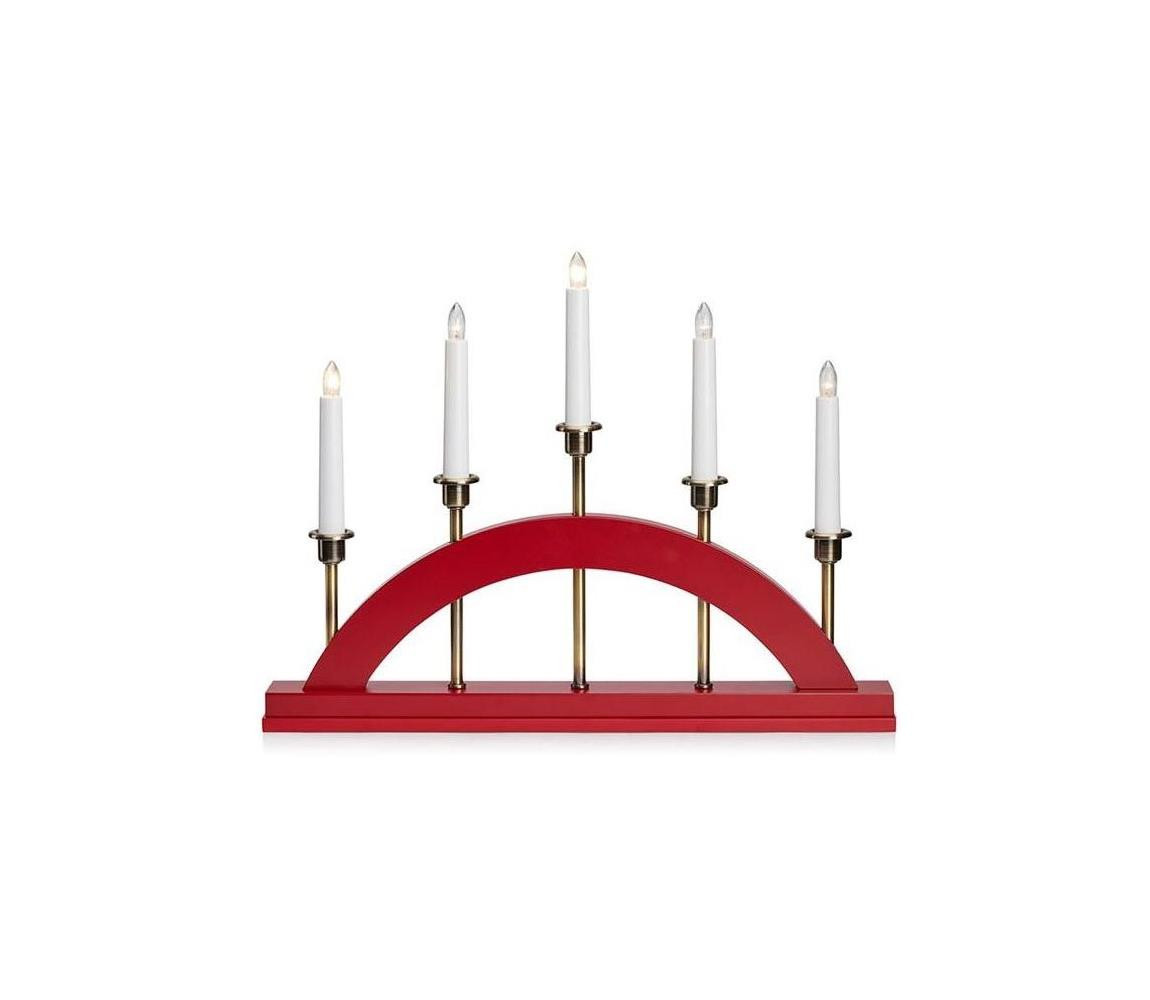 Markslöjd Markslöjd 705833 - Vánoční svícen BRIDGE 5xE10/3W/230V červená