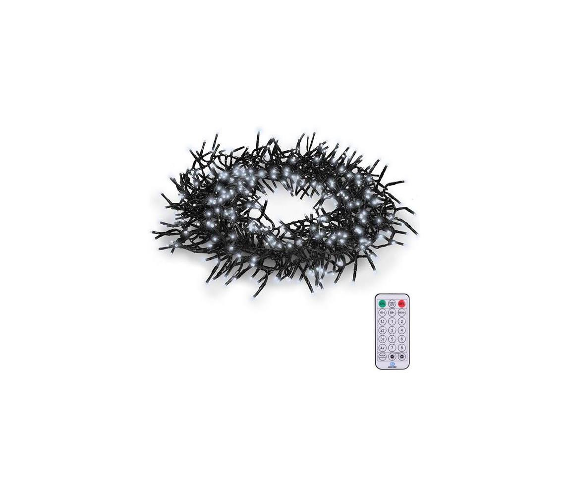 LED venkovní vánoční řetěz s dálkový ovládáním - Cluster, 576 LED, 8 funkcí, časovač, IP44, studená bílá  1V11-W