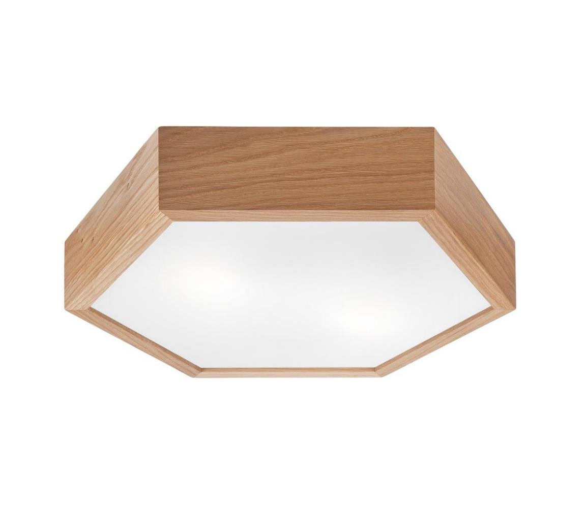 Stropní svítidlo OAK HEX 2xE27/60W/230V pr. 43 cm dub
