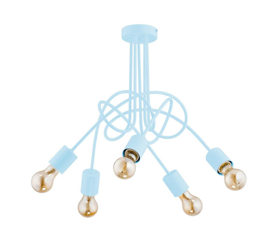 Dětský přisazený lustr TANGO 5xE27/60W/230V modrá