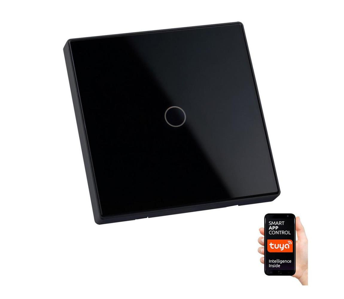 Dotykový spínač jednopólový SMART 800W/230V černá Wi-Fi Tuya